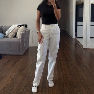 Aritzia Cream Straight Leg Jeans